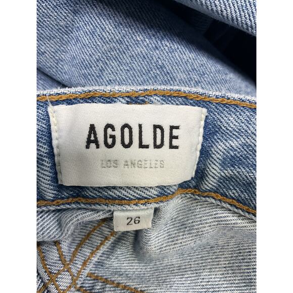 Agolde 'Lana' Blue Straight Denim Jean Size 26 - Picture 4 of 5